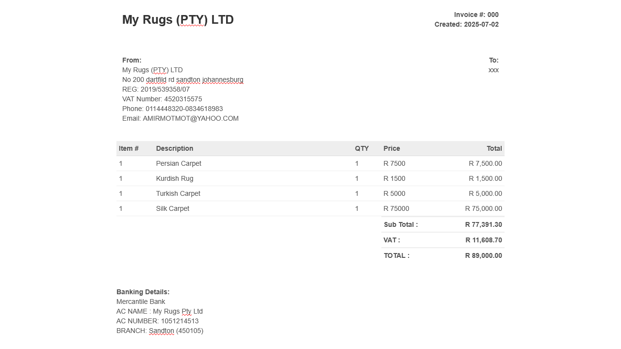 Invoicing System